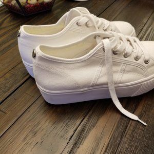 white platform sneakers